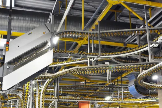 Overhead conveyor rail and drive detail