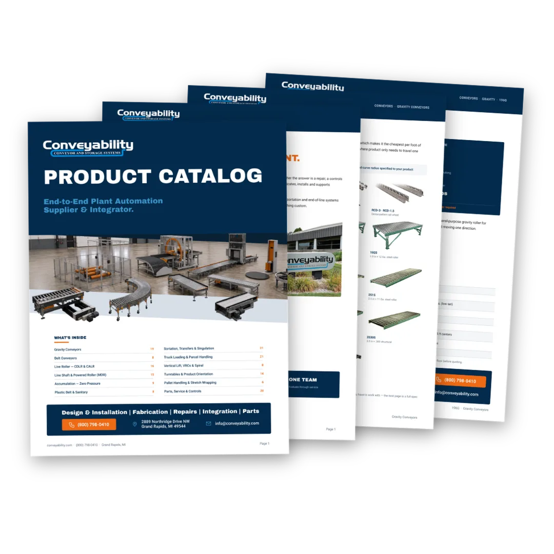 Conveyability product catalog cover with fanned pages
