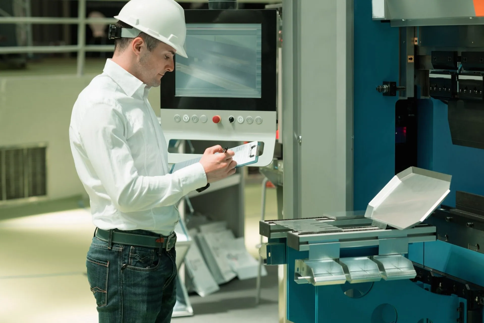 Engineer working with a plant control interface