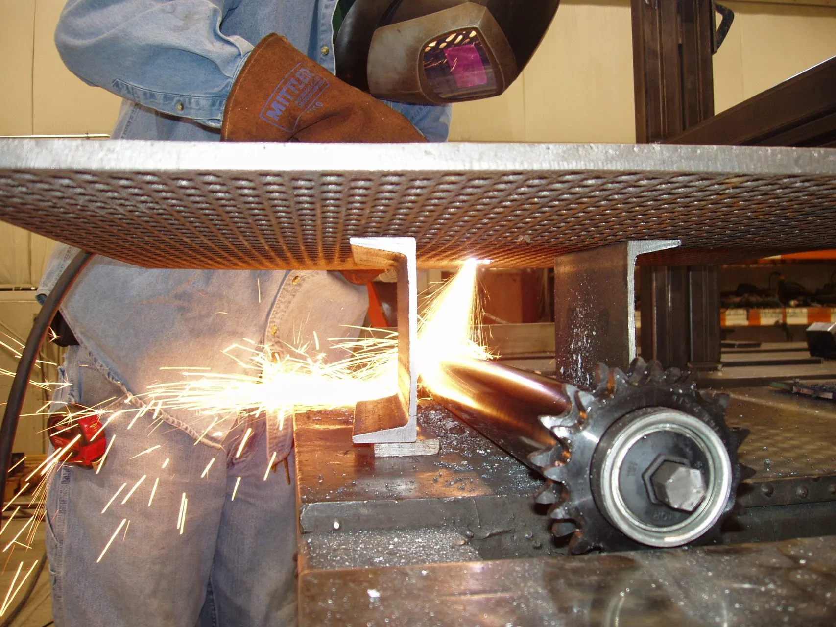 Conveyability fabricator welding a conveyor frame