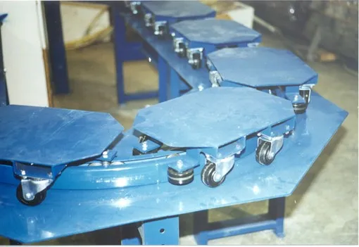 Work fixture pallet conveyor line in assembly